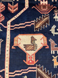 27445-Hamadan Hand-Knotted/Handmade Persian Rug/Carpet Tribal/Nomadic Authentic/ Size: 9'5" x 3'1"/287cm x 94cm
