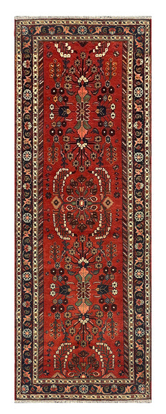 27462-Hamadan Hand-Knotted/Handmade Persian Rug/Carpet Tribal/Nomadic Authentic/ Size: 9'0" x 3'3"/274cm x 99cm