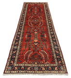 27462-Hamadan Hand-Knotted/Handmade Persian Rug/Carpet Tribal/Nomadic Authentic/ Size: 9'0" x 3'3"/274cm x 99cm