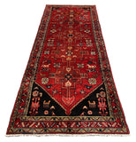 27472-Hamadan Hand-Knotted/Handmade Persian Rug/Carpet Tribal/Nomadic Authentic/ Size: 9'11" x 3'8"/302cm x 112cm