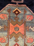27465-Hamadan Hand-Knotted/Handmade Persian Rug/Carpet Tribal/Nomadic Authentic/ Size: 9'0" x 3'10"/274cm x 117cm