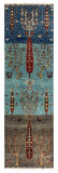 27792-Chobi Ziegler Handmade/Hand-knotted Afghan Rug/Carpet Tribal/Nomadic Authentic/ Size: 9'3" x 2'7" / 282cm x 79cm