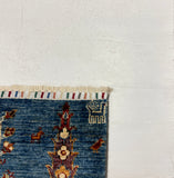 27792-Chobi Ziegler Handmade/Hand-knotted Afghan Rug/Carpet Tribal/Nomadic Authentic/ Size: 9'3" x 2'7" / 282cm x 79cm