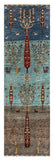 27791-Chobi Ziegler Handmade/Hand-knotted Afghan Rug/Carpet Tribal/Nomadic Authentic/ Size: 9'3" x 2'7" / 282cm x 79cm