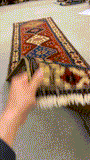 27347-Yalameh Hand-Knotted/Handmade Persian Rug/Carpet Tribal/Nomadic Authentic/ Size: 10'5" x 2'7"/318cm x 80cm