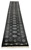 27515-Bokhara Hand-Knotted/Handmade Pakistani Rug/Carpet Tribal/Nomadic Authentic/ Size: 13'0" x 2'6"/396 cm × 76 cm