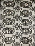 27619-Bokhara Hand-Knotted/Handmade Pakistani Rug/Carpet Tribal/Nomadic Authentic/ Size: 9'8" x 2'6"/295cm ×76cm