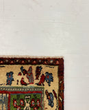 27439-Hamadan Hand-Knotted/Handmade Persian Rug/Carpet Tribal/Nomadic Authentic/ Size: 9'10" x 3'3"/300cm x 99cm