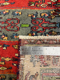27439-Hamadan Hand-Knotted/Handmade Persian Rug/Carpet Tribal/Nomadic Authentic/ Size: 9'10" x 3'3"/300cm x 99cm