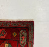 27429-Hamadan Hand-Knotted/Handmade Persian Rug/Carpet Tribal/Nomadic Authentic/ Size: 10'3" x 4'2"/312cm x 127cm