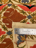 27934- Table Decor Cloth /Fine Hand-Printed/Afghan /Cotton base/wool+ Cotton pile /Modern/Nomadic Authentic/Size: 5'2" x 3'6"/157cm x 107cm