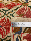27935- Table Decor Cloth /Fine Hand-Printed/Afghan /Cotton base/wool+ Cotton pile /Modern/Nomadic Authentic/Size: 5'2" x 3'6"/157cm x 107cm