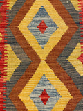 27481- Kelim Hand-Woven/Flat-Weaved/Afghan Kelim/Carpet Modern/Nomadic Authentic/Size: 3'9" x 2'5"/114cm x 74cm