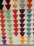 27506- Kelim Hand-Woven/Flat Weaved/Handmade Afghan Kelim Pillow Cover/Carpet Tribal/Nomadic Authentic/Size: 1'6" x 1'6" /46cm x 46cm
