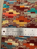 27508- Kelim Hand-Woven/Flat Weaved/Handmade Afghan Kelim Pillow Cover/Carpet Tribal/Nomadic Authentic/Size: 1'6" x 1'6" /46cm x 46cm