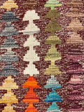 27507- Kelim Hand-Woven/Flat Weaved/Handmade Afghan Kelim Pillow Cover/Carpet Tribal/Nomadic Authentic/Size: 1'6" x 1'6" /46cm x 46cm