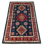 26996-Kazak Hand-Knotted/Handmade Afghan Rug/Carpet Tribal/Nomadic Authentic/ Size: 4'8" x 3'0"