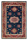 26995-Kazak Hand-Knotted/Handmade Afghan Rug/Carpet Tribal/Nomadic Authentic/ Size: 4'8" x 3'2"