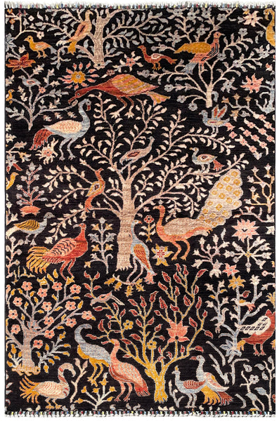 26916- Royal Chobi Ziegler Afghan Hand-Knotted Contemporary/Traditional/Size: 6'3" x 4'1"