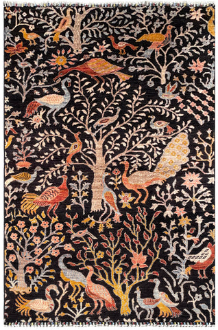 26916- Royal Chobi Ziegler Afghan Hand-Knotted Contemporary/Traditional/Size: 6'3" x 4'1"