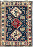 26908-Kazak Hand-Knotted/Handmade Afghan Rug/Carpet Tribal/Nomadic Authentic/ Size: 8'3" x 5'10"