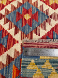 26949- Kelim Hand-Woven/Flat Weaved/Handmade Afghan /Carpet Tribal/Nomadic Authentic/Size: 6'6" x 2'9"