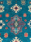 27011-Kazak Hand-Knotted/Handmade Afghan Rug/Carpet Tribal/Nomadic Authentic/ Size: 2'9" x 2'0"