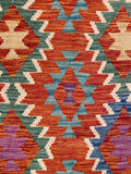 27026- Kelim Hand-Woven/Flat Weaved/Handmade Afghan /Carpet Tribal/Nomadic Authentic/Size: 7'7" x 5'7"