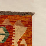 27026- Kelim Hand-Woven/Flat Weaved/Handmade Afghan /Carpet Tribal/Nomadic Authentic/Size: 7'7" x 5'7"