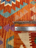 27026- Kelim Hand-Woven/Flat Weaved/Handmade Afghan /Carpet Tribal/Nomadic Authentic/Size: 7'7" x 5'7"