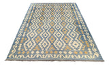 27025- Kelim Hand-Woven/Flat Weaved/Handmade Afghan /Carpet Tribal/Nomadic Authentic/Size: 7'9" x 5'8"