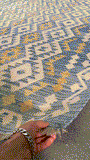27025- Kelim Hand-Woven/Flat Weaved/Handmade Afghan /Carpet Tribal/Nomadic Authentic/Size: 7'9" x 5'8"