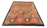 26961- Kelim Hand-Woven/Flat Weaved/Handmade Afghan /Carpet Tribal/Nomadic Authentic/Size: 8'1" x 5'9"