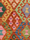 26961- Kelim Hand-Woven/Flat Weaved/Handmade Afghan /Carpet Tribal/Nomadic Authentic/Size: 8'1" x 5'9"