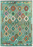 26957- Kelim Hand-Woven/Flat Weaved/Handmade Afghan /Carpet Tribal/Nomadic Authentic/Size: 7'9" x 5'6"