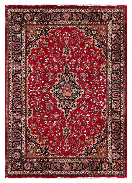 27027-Mashad Hand-Knotted/Handmade Persian Rug/Carpet Traditional Authentic/ Size: 11'1" x 7'9"