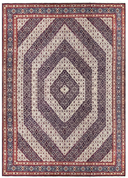 26865-Moud Handmade/Hand-Knotted Persian Rug/Traditional/Carpet Authentic/ Size: 13'1" x 9'3"
