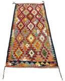 26946- Kelim Hand-Woven/Flat Weaved/Handmade Afghan /Carpet Tribal/Nomadic Authentic/Size: 6'4" x 2'6"