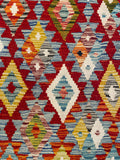 26946- Kelim Hand-Woven/Flat Weaved/Handmade Afghan /Carpet Tribal/Nomadic Authentic/Size: 6'4" x 2'6"