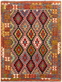 26975- Kelim Hand-Woven/Flat Weaved/Handmade Afghan /Carpet Tribal/Nomadic Authentic/Size: 6'2" x 4'8"
