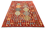 26968- Kelim Hand-Woven/Flat Weaved/Handmade Afghan /Carpet Tribal/Nomadic Authentic/Size: 6'6" x 4'10"