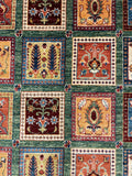 19783 - Chobi Ziegler Hand-Knotted/Handmade Afghan Rug/Carpet Modern Authentic/Size: 10'9" x 8'2"