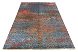 22256 - Indian Hand-knotted/Hand-weaved Rug/Modern/Carpet Authentic/Classic/Contemporary/Modern/Size: 7'9" x 5'5"