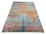 22256 - Indian Hand-knotted/Hand-weaved Rug/Modern/Carpet Authentic/Classic/Contemporary/Modern/Size: 7'9" x 5'5"