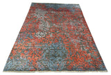 22255 - Indian Hand-knotted/Hand-weaved Rug/Modern/Carpet Authentic/Classic/Contemporary/Modern/Size: 7'9" x 5'4"