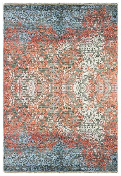 22255 -Aagra  Indian Hand-knotted/Hand-weaved Rug/Modern/Carpet Authentic/Classic/Contemporary/Modern/Size: 7'9" x 5'4"/ 236cm x 163cm