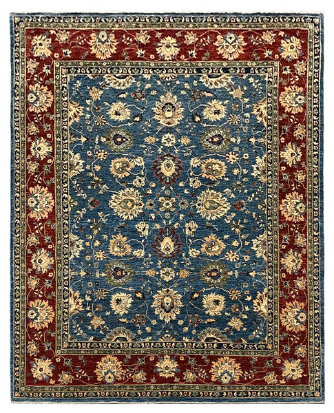 22278 - Chobi Ziegler Hand-knotted/Handmade Afghan Rug/Carpet Traditional Authentic/Size: 9'7" x 7'9"