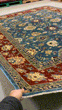 22278 - Chobi Ziegler Hand-knotted/Handmade Afghan Rug/Carpet Traditional Authentic/Size: 9'7" x 7'9"