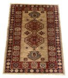 27129- Royal Shirvan Hand-Knotted/Handmade Azerbaijan Rug/Carpet Tribal/Nomadic Authentic/ Size:3'6" x 2'8"/107cm x 81cm
