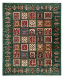 19269-Chobi Ziegler Hand-Knotted/Handmade Afghan Rug/Carpet Tribal/Nomadic Authentic/ Size: 6'5" x 5'2" / 196cm x 157cm